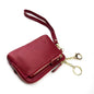 Unisex Solid Color Leather Side Zipper Coin Purses