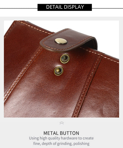 hot-selling leather short men's wallet large capacity cowhide card holder vintage RFID Multi-card coin purse