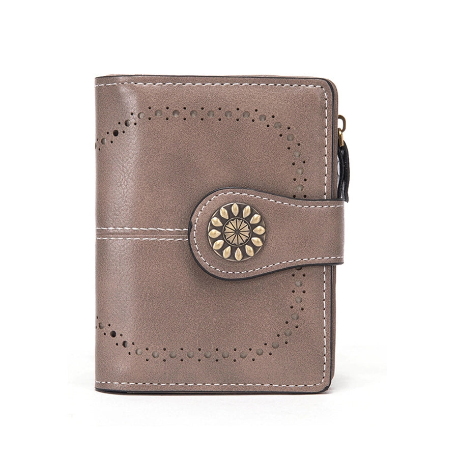 ladies short wallet RFID anti-theft brush wallet   oil wax leather multi-function coin purse