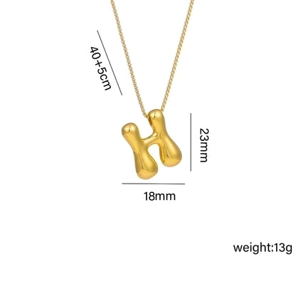 Jewelry Hip-Hop Simple Style Letter Titanium Steel 18K Gold Plated Plating Pendant Necklace