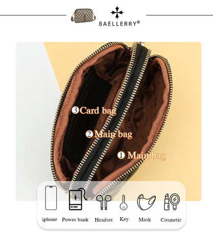 new women's long handbag Baellerry rhombus double zipper mobile phone wallet coin purse