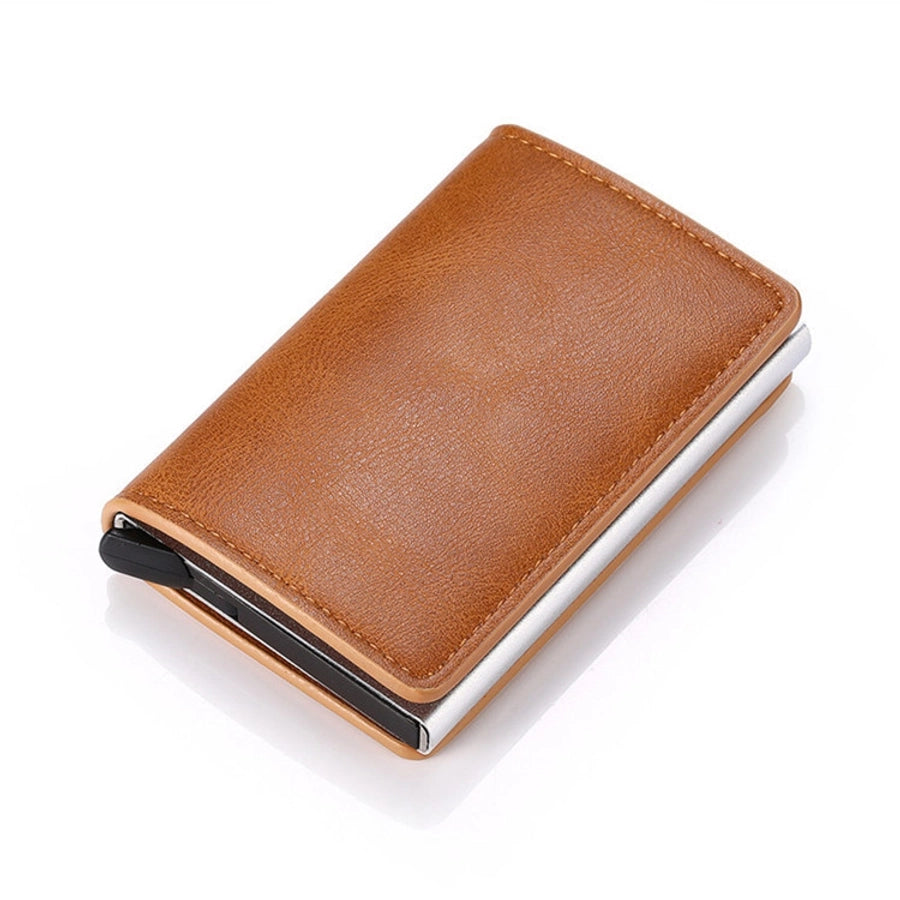 A generation of automatic card set anti-magnetic anti-theft brush credit card box  multi-functional coin purse aluminum alloy card bag