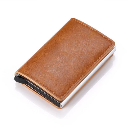 A generation of automatic card set anti-magnetic anti-theft brush credit card box  multi-functional coin purse aluminum alloy card bag