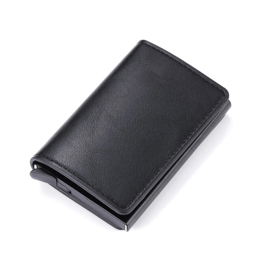 A generation of automatic card set anti-magnetic anti-theft brush credit card box  multi-functional coin purse aluminum alloy card bag