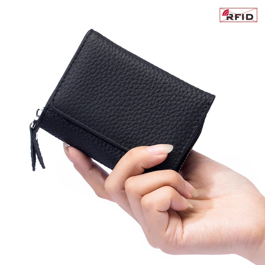 Women's Solid Color Leather Flip Cover Wallets
