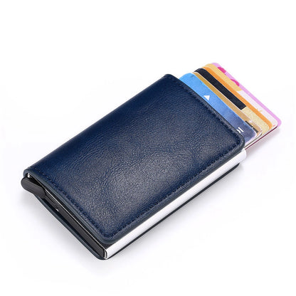 A generation of automatic card set anti-magnetic anti-theft brush credit card box  multi-functional coin purse aluminum alloy card bag