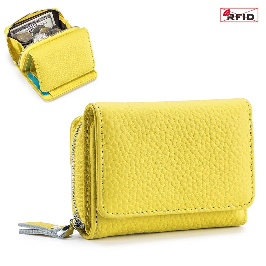 Women's Solid Color Leather Flip Cover Wallets