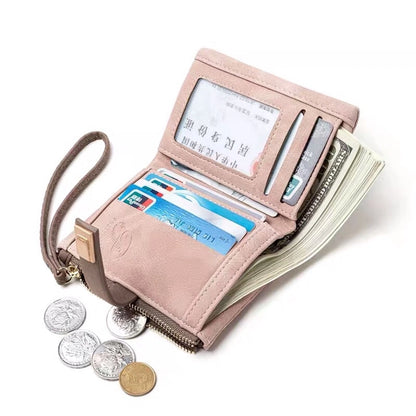 women's leaves pu leather zipper wallets