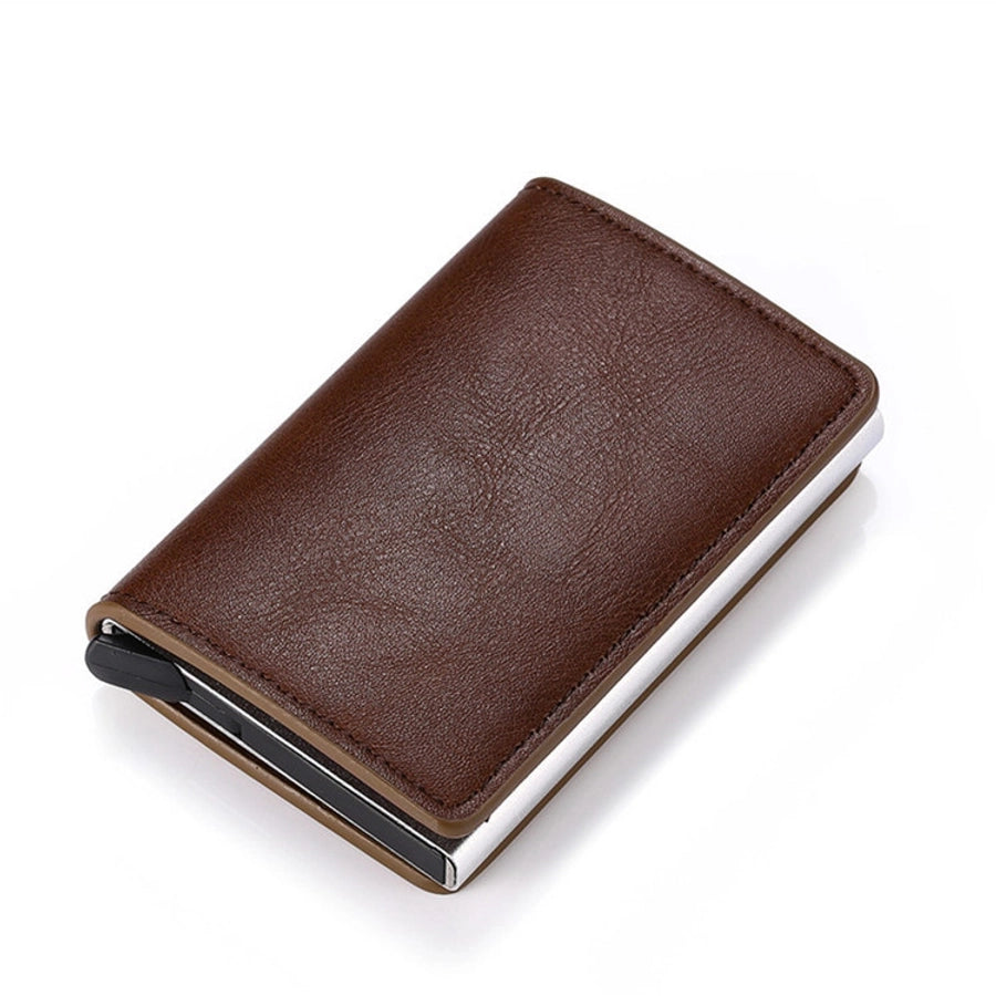 A generation of automatic card set anti-magnetic anti-theft brush credit card box  multi-functional coin purse aluminum alloy card bag