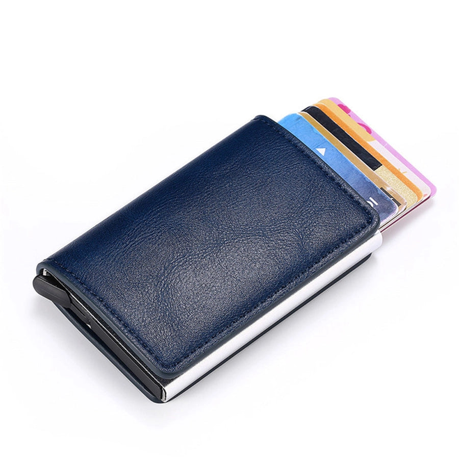 A generation of automatic card set anti-magnetic anti-theft brush credit card box  multi-functional coin purse aluminum alloy card bag