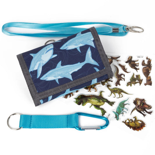 Shark children's coin purse  hot sale storage coin bag Japanese style long student card holder  parent-child style