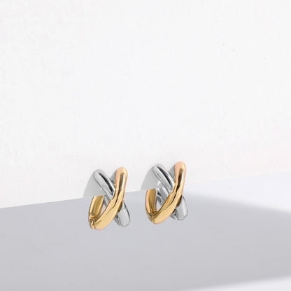 1 Pair Simple Style Classic Style Color Block Plating Copper Gold Plated Ear Studs