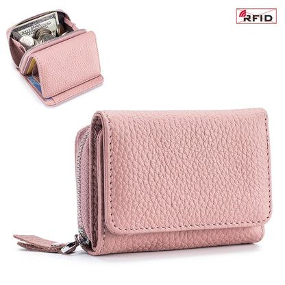 Women's Solid Color Leather Flip Cover Wallets