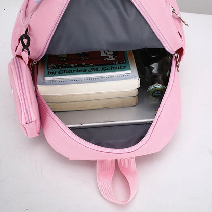 Pupils' Bag with Coin Purse Children's Printed Schoolbag Cute Cartoon Children's Ridge Protection Schoolbag