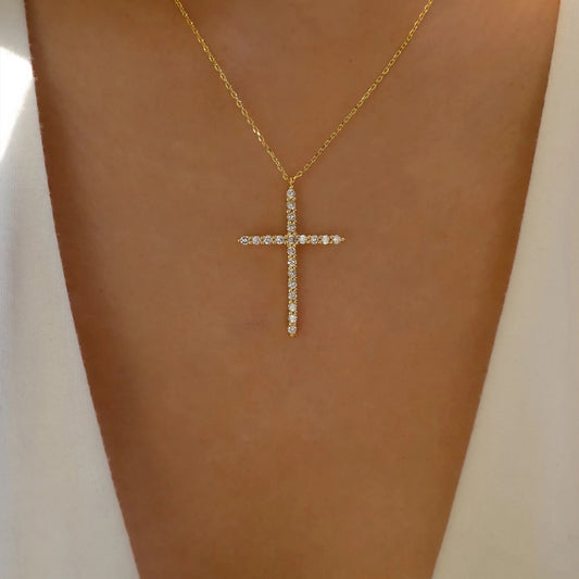 Simple Style Metal Cross Pendant Necklaces